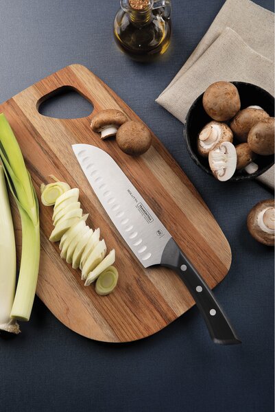 Nôž kuchársky Santoku Tramontina Solutta 17,5cm - čierny