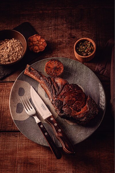 Set nožov Jumbo na steak Tramontina Polywood Churrasco 4ks - hnedý