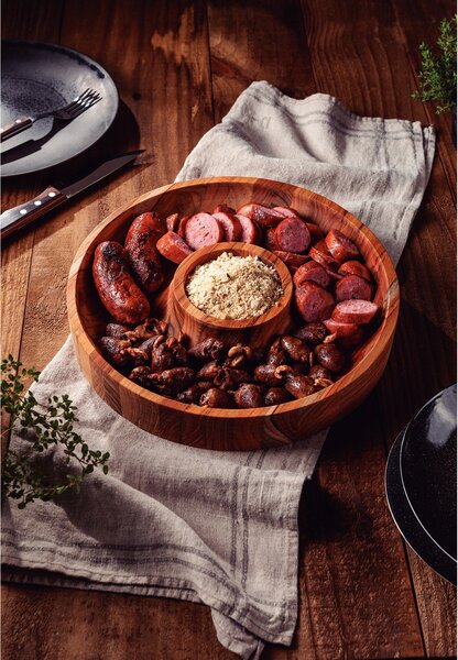 Podnos na servírovanie Tramontina Churrasco 31,5x31,5cm - drevená