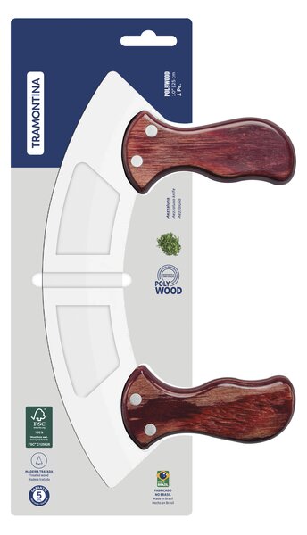 Mezzaluna sekáčik na bylinky Tramontina Polywood - červená