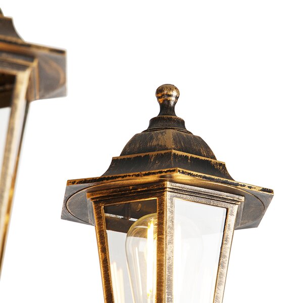 Inteligentný vonkajší lampáš zlatý s 3 svetlami vrátane WiFi ST64 - New Haven