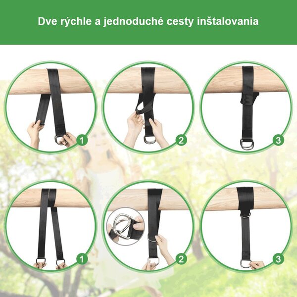 KONDELA Popruhy pre zavesenie hojdacej siete a hojdačky, 2ks, LANOIS