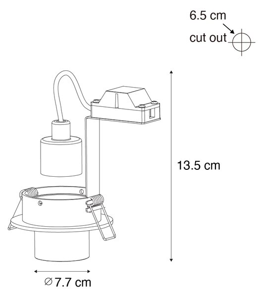 Moderné zabudované bodové svetlo biele GU10 35 mm okrúhle výkyvné - Installa