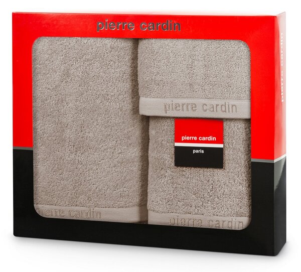 FROTÉ UTERÁK PIERRE CARDIN EVI SADA 30X50 CM, 50X90 CM, 70X140 CM TMAVOBÉŽOVÁ