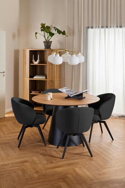 STOLIČKA S PODRÚČKAMI, štruktúra, antracitová, čierna P & B - Stoličky, Online Only