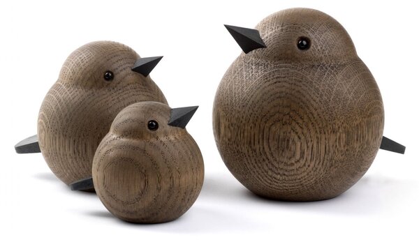 Drevený vtáčik Mama Sparrow Smoke Stained Oak
