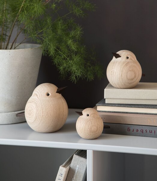 Drevený vtáčik Mini Sparrow Natural Oak