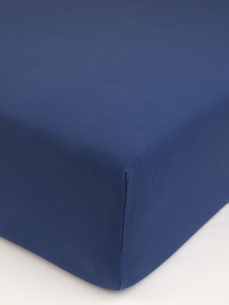 Jersey plachta s elastanom Deluxe 90 × 200 cm – tmavomodrá