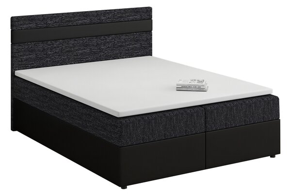 Kontinentálna posteľ 140x200 cm Mimosa melirovaná čierna + čierna) (s roštom a matracom). Vlastná spoľahlivá doprava až k Vám domov. 1007803