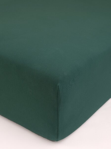 Jersey plachta s elastanom Deluxe 90 × 200 cm – tmavozelená