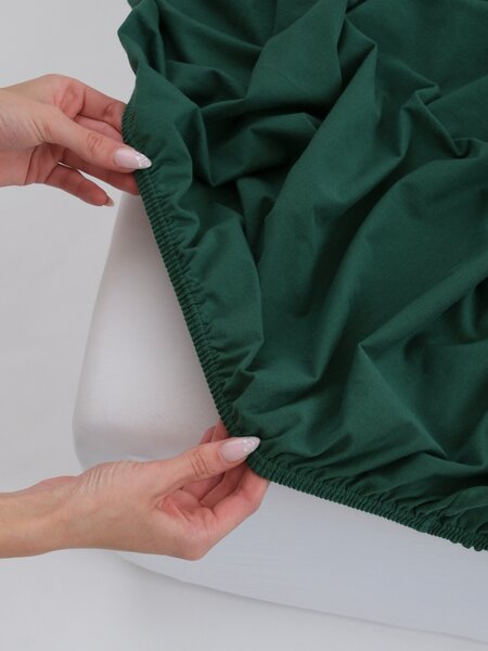 Jersey plachta s elastanom Deluxe 90 × 200 cm – tmavozelená