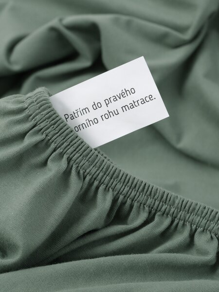 Jersey plachta s elastanom Deluxe 90 × 200 cm – olivová