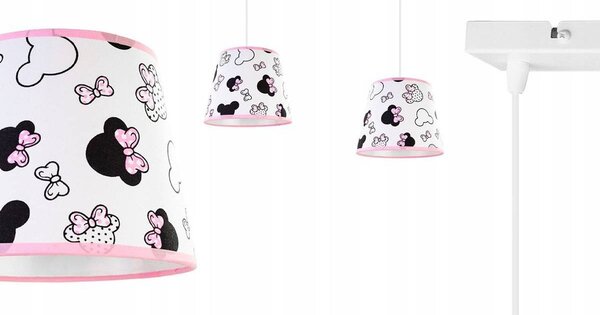 Detské závesné svietidlo Minnie, 2x textilné tienidlo so vzorom, s
