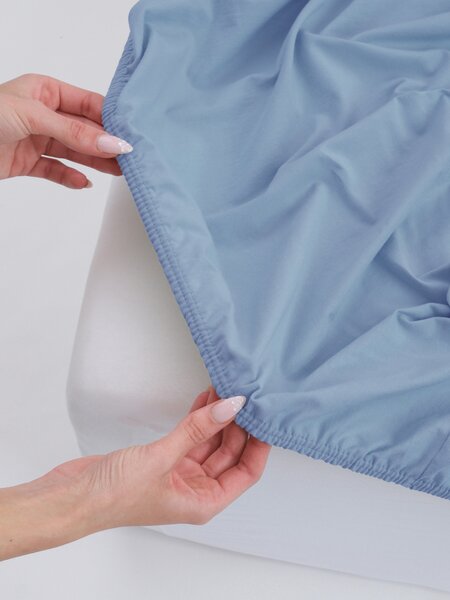 Jersey plachta s elastanom Deluxe 90 × 200 cm – svetlomodrá