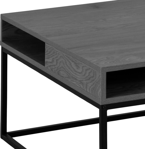 KONFERENČNÝ STOLÍK, čierna, farba jaseňa, kov, kompozitné drevo, 80/80/40 cm MID.YOU - Stolíky do obývačky, Online Only