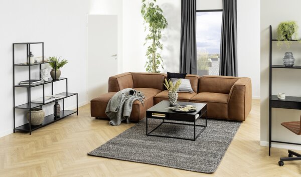 KONFERENČNÝ STOLÍK, čierna, farba jaseňa, kov, kompozitné drevo, 80/80/40 cm MID.YOU - Stolíky do obývačky, Online Only