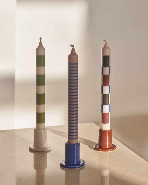 HAY Sviečky Pattern Candle set 4ks, green and blues