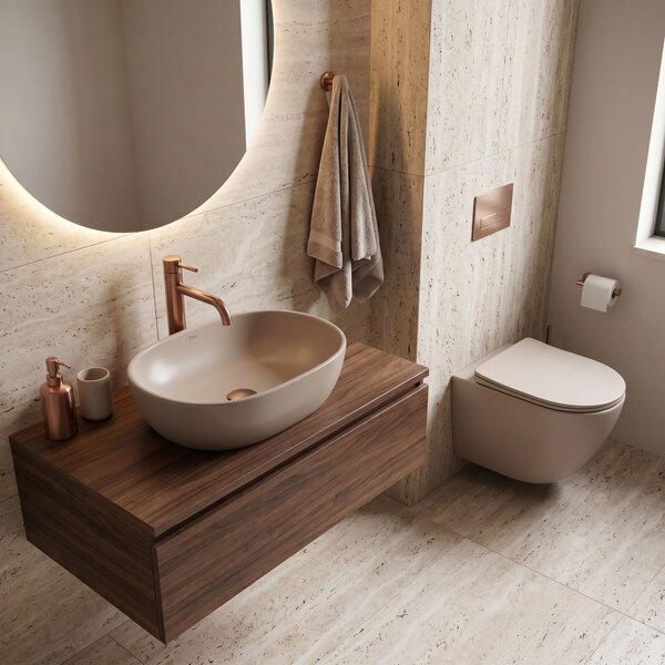 Závesná WC misa REA Focus Tornado Taupe