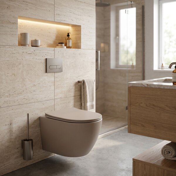 Závesná WC misa REA Focus Tornado Taupe