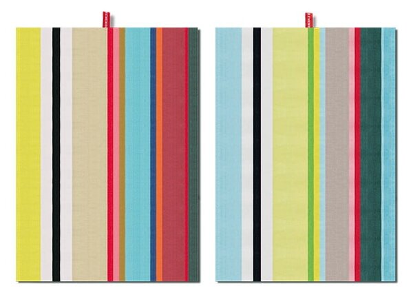 Súprava 2 bavlnených utierok Remember Green Stripes, 70 × 50 cm