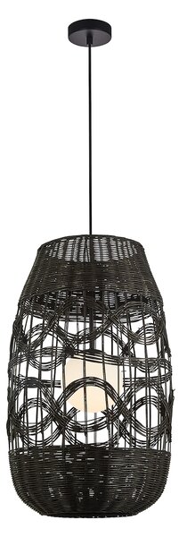 Závesné svietidlo Arona, 1x čierne ratanové tienidlo, (fi 40cm), b