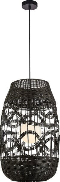 Závesné svietidlo Arona, 1x čierne ratanové tienidlo, (fi 40cm), b