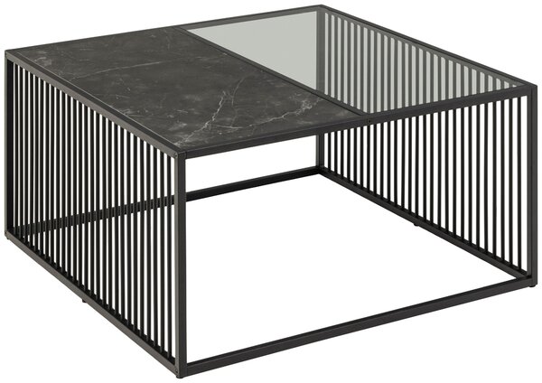 KONFERENČNÝ STOLÍK, čierna, sklo, kompozitné drevo, 80/80/40 cm MID.YOU - Stolíky do obývačky, Online Only