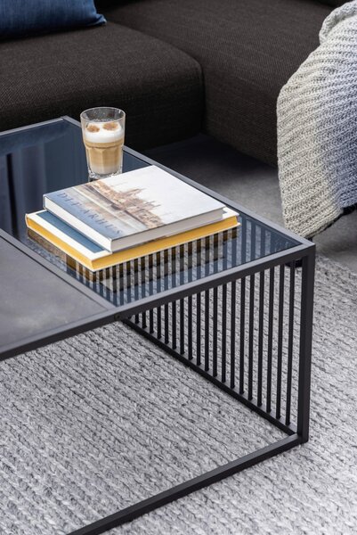 KONFERENČNÝ STOLÍK, čierna, sklo, kompozitné drevo, 80/80/40 cm MID.YOU - Stolíky do obývačky, Online Only