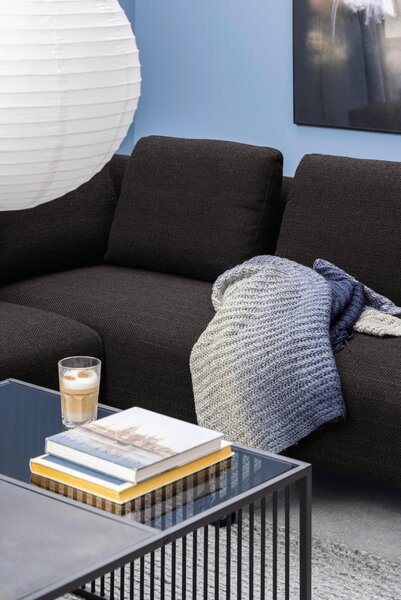KONFERENČNÝ STOLÍK, čierna, sklo, kompozitné drevo, 80/80/40 cm MID.YOU - Stolíky do obývačky, Online Only