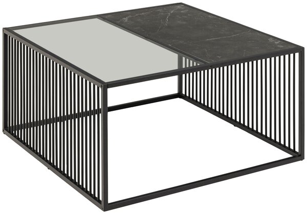 KONFERENČNÝ STOLÍK, čierna, sklo, kompozitné drevo, 80/80/40 cm MID.YOU - Stolíky do obývačky, Online Only