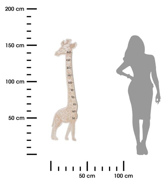 Detská drevená dekorácia na stenu Giraffe 36x140 cm