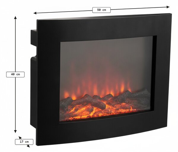 LED dekorácia moderný krb COZY WARM 40x50 cm, čierny