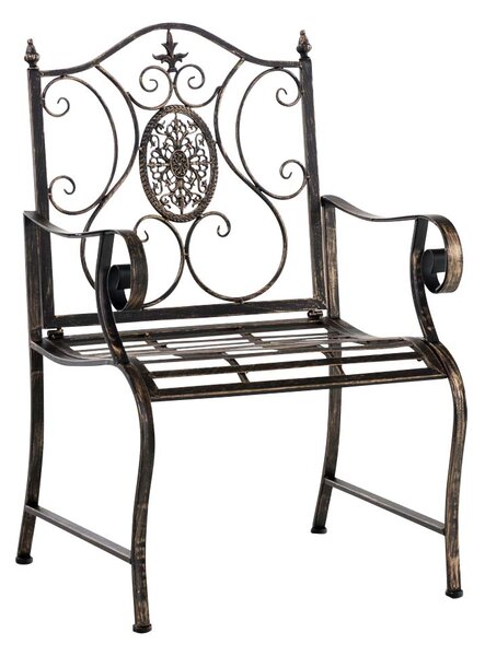 Kovová stolička Punjab s područkami - Bronzová