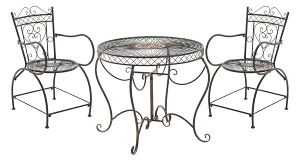 Súprava kovových stoličiek a stola Sheela (SET 2+1) - Bronzová