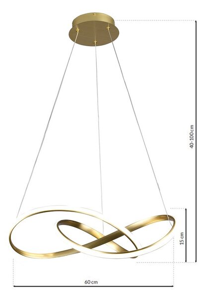Závesné LED svietidlo Cappio, 1x LED 36w, 4000k, g
