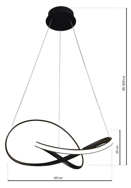 Závesné LED svietidlo Cappio, 1x LED 36w, 4000k, b