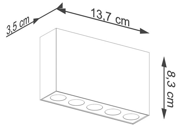 Stropné LED svietidlo Sole, 5x LED 11w, 4000k, b