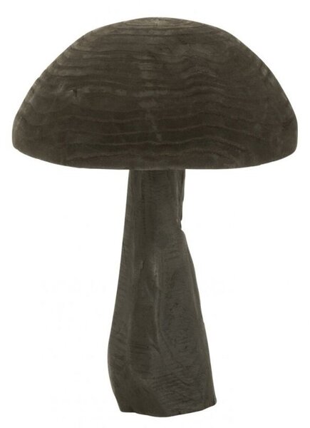 Malý černý dřevěný dekorativní hříbek – 28*28*39 cm - J-Line by Jolipa