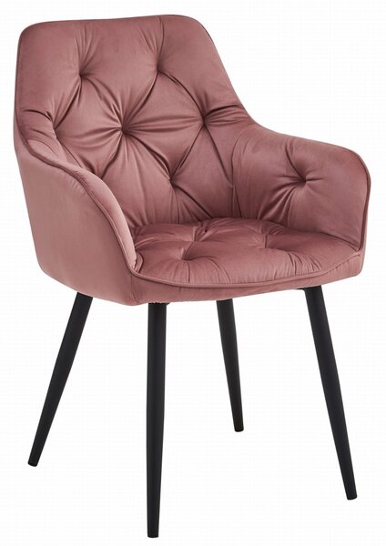 Jedálenské kreslo JORK VELVET, ružové