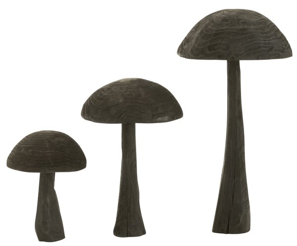 Veľká drevená huba Mushroom Wood Granitti - 43 * 43 * 81 cm - J-Line by Jolipa