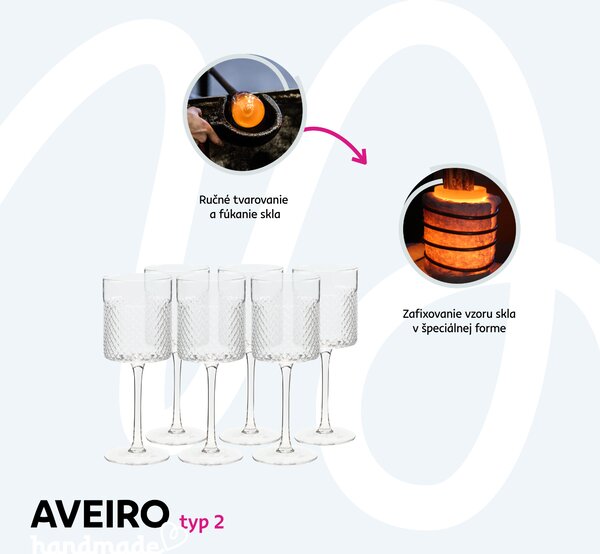 KONDELA Poháre na víno, set 6 ks, 410 ml, číra, AVEIRO TYP 2