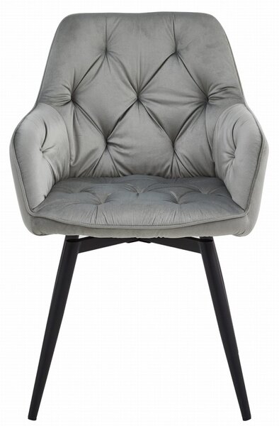 Otočné jedálenské kreslo JORK360 VELVET, svetlosivé