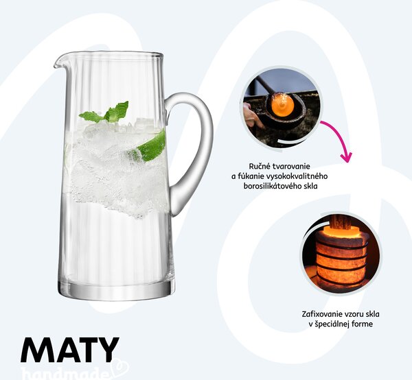 KONDELA Džbán na vodu/na víno, 1270 ml, číra, MATY