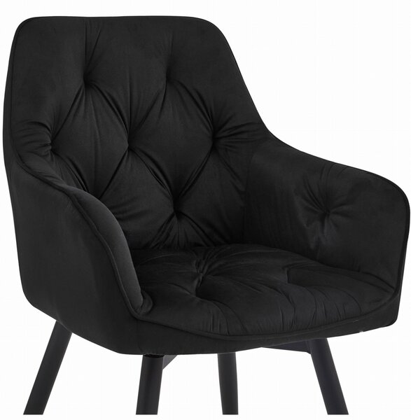 Otočné jedálenské kreslo JORK360 VELVET čierne