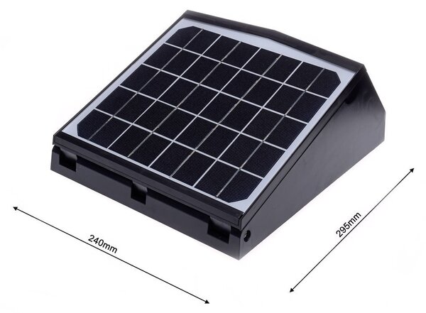 Exteriérové solárne nástenné LED svietidlo Solar, 1x LED 15w, čierna, pohybový senzor, ovládač