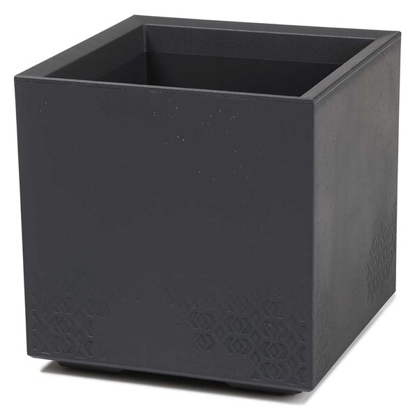 PLASTOVÝ KVETINÁČ NA KOLIESKACH BETONIQUE ECO 40X40 CM IMITÁCIA BETÓNU ANTRACITOVÁ