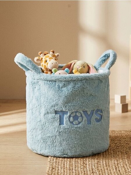 Sinsay - Úložný kôš s nápisom TOYS - svetlomodrá