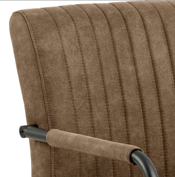 STOLIČKA S PODRÚČKAMI, tkaná textília, svetlohnedá MID.YOU - Stoličky, Online Only