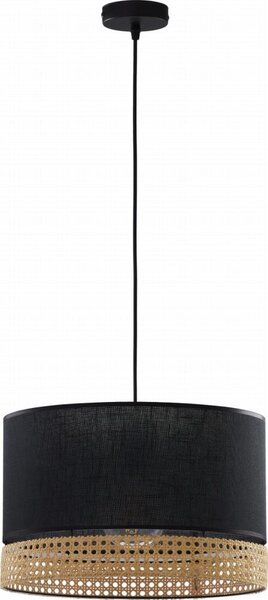 Luster na lanku PAGLIA 1xE27/15W/230V čierna/ratan