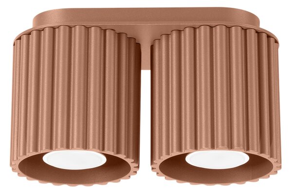 Stropné svietidlo Aura, 2x hnedé hliníkové tienidlo, (10 cm)
